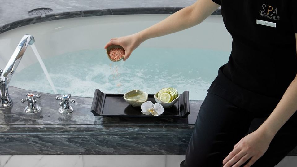 Most Peninsula hotels can offer relaxing treatments such as this detoxifying bath.