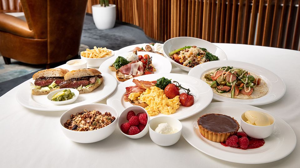 An assortment of the dishes available within the premium lounge.