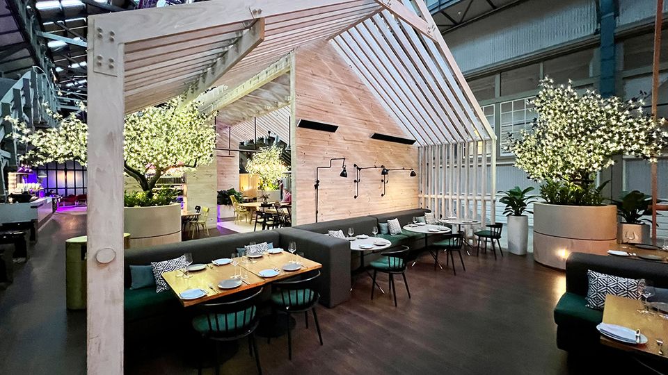 Alibi's dining area is a Scandi-inspired gem towards the rear of the hotel atrium.