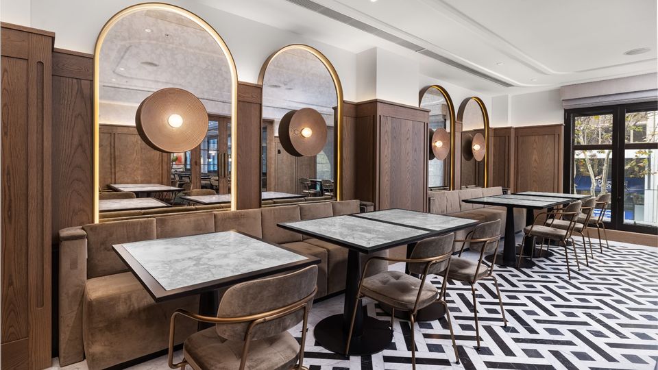 The Hilton Melbourne Little Queen Street's Queen Adelaide lounge.