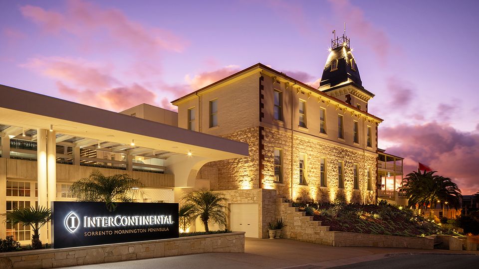 The grand entrance to InterContinental Sorrento Mornington Peninsula.