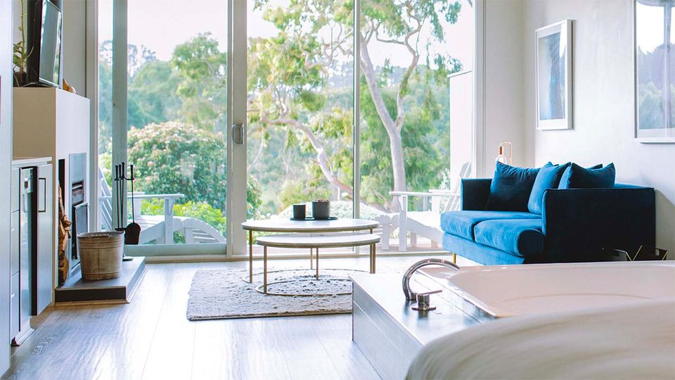 Each villa has an open fire place, central spa bath and private deck.