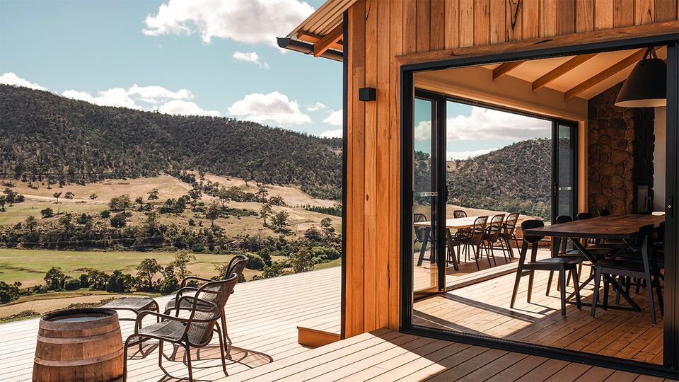 Breathe in 360-degree views across the vineyard and surrounding valley.