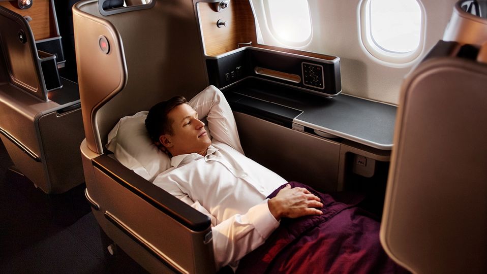 Business class on the Qantas A330 is a very comfortable way to cross the country.