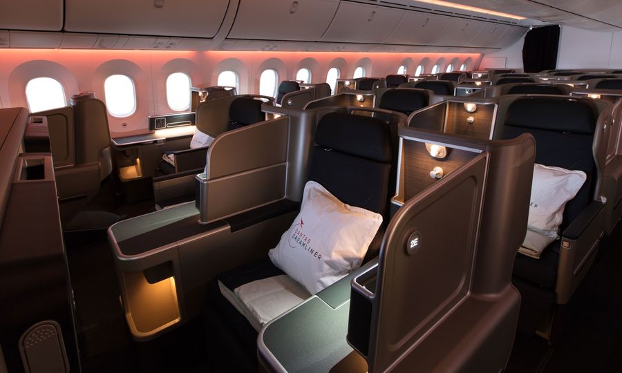 Qantas' 787 business class is an upgraded version of the A330 Business Suite.