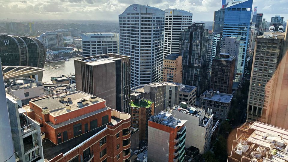 Darling Harbour and the western CBD can be seen from our window.