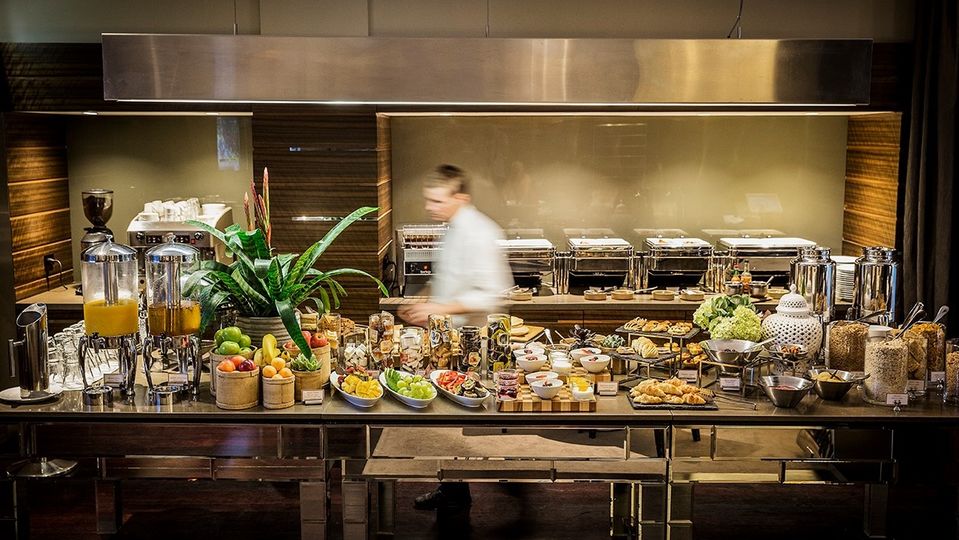 Executive Chef Kris Wilkinson oversees the daily breakfast service.