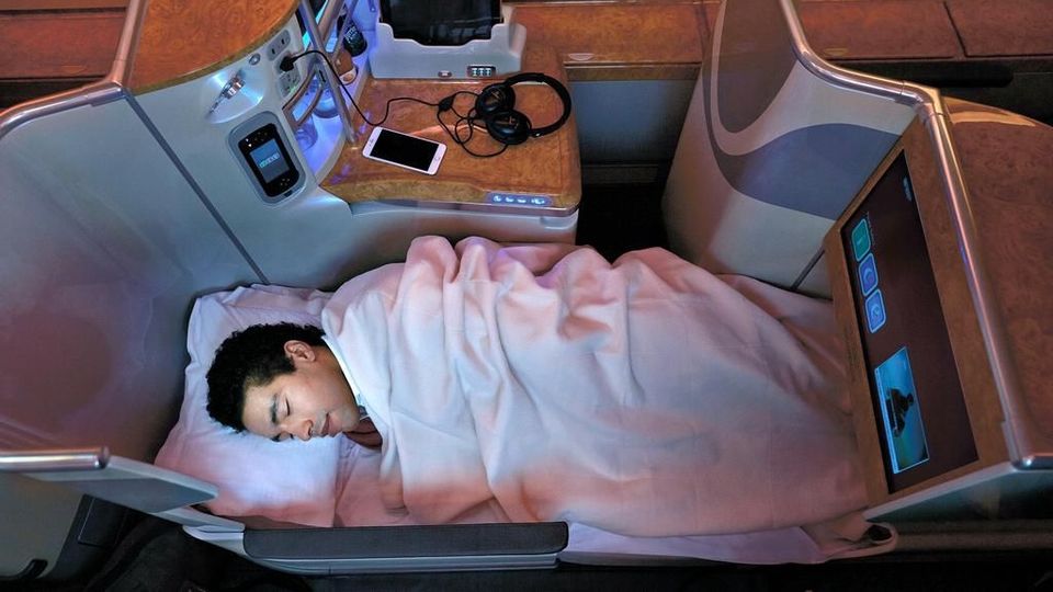 The lie-flat beds in Emirates' A380 business class are a joy to fly.