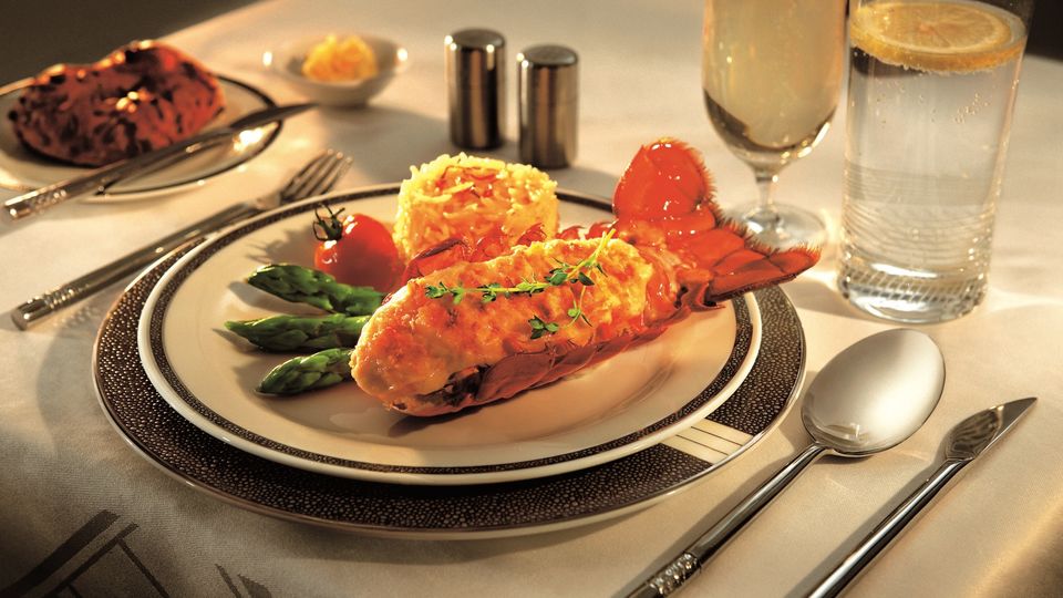Lobster Thermidor at Singapore Airlines.