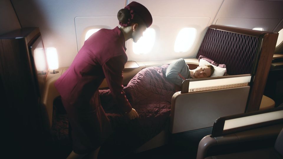 First class on Qatar Airways' A380.