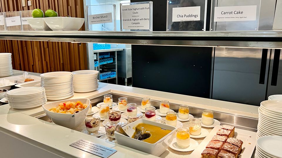 The cold buffet, of which three dishes featured yoghurt.