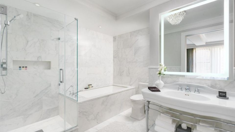 Large bathrooms provide ample space for your belongings.