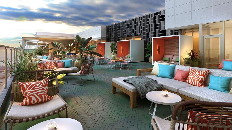 The rooftop garden is a great way to wind down after your day out.