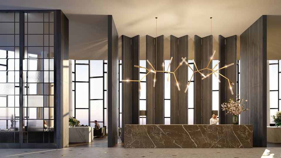 Les clients du Ritz-Carlton Melbourne seront accueillis dans un hall d'accueil au 80e étage.