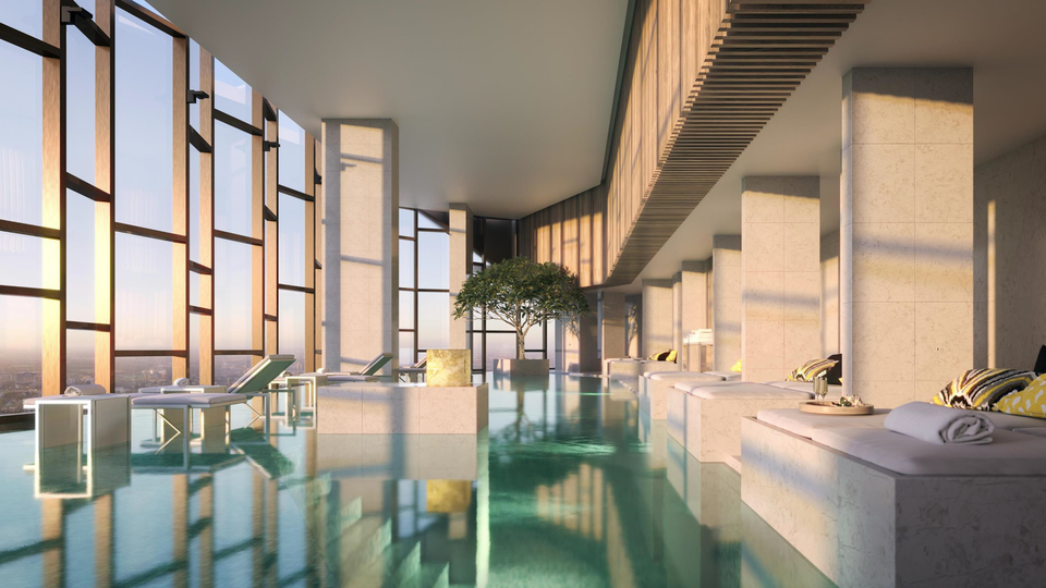 Le centre de bien-être de l'hôtel comprendra une piscine intérieure à débordement.