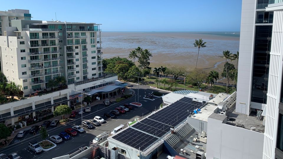 Our balcony view of Cairns harbour showed the amazing power of the tides.