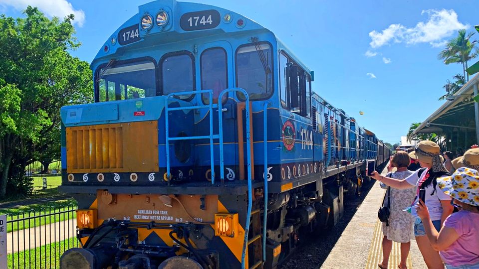 The famous Kuranda Scenic Railway departs from Freshwater Station, a 20 minute drive from Cairns.