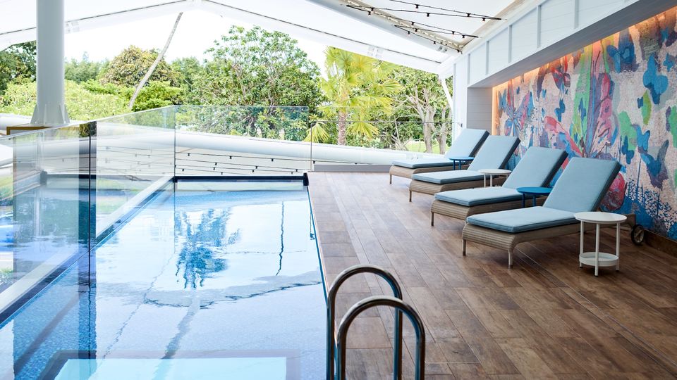 Flynn's Level 1 pool is one of two available, with a second to be found upstairs.