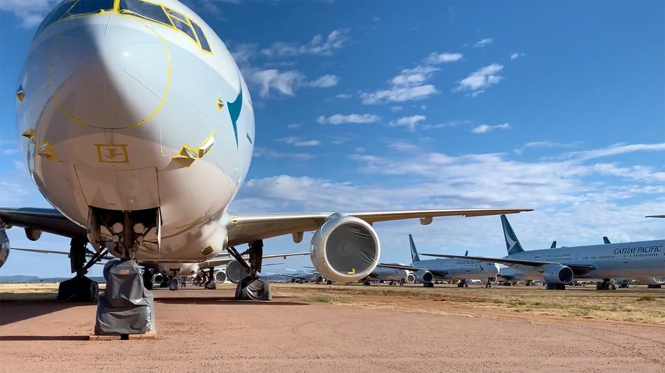 Cathay parked almost half the airline's 151-strong fleet in Alice Springs to wait out the worst of the pandemic.