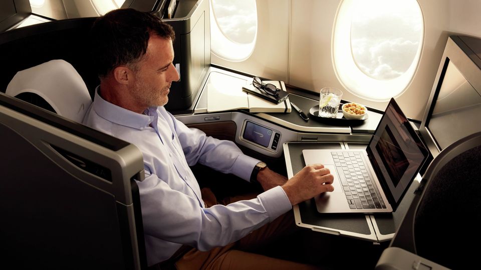 British Airways' new Boeing 777 business class.