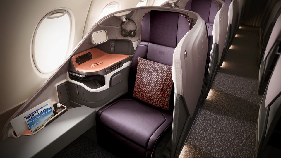 Singapore Airlines' A380 business class.