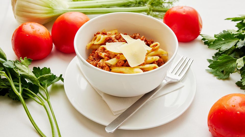 The plant-based penne pasta bolognese looks as good as the real thing, but how does it taste..?