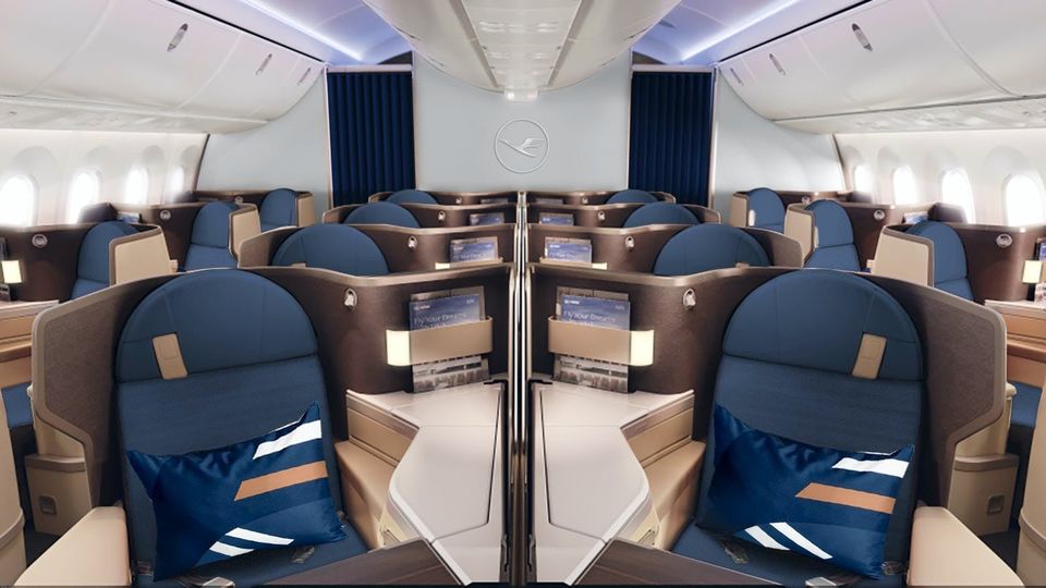 Lufthansa's new Boeing 787 1-21 business class.