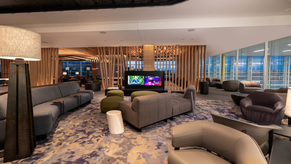The new Admirals Club overlooks American's departure gates.