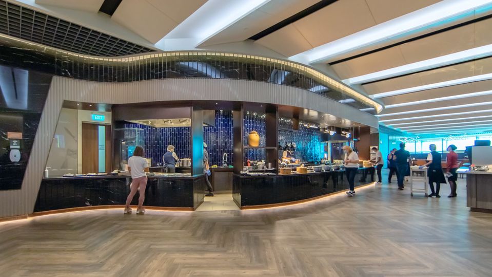 Singapore Airlines' flagship business class lounge at Changi Airport T3.