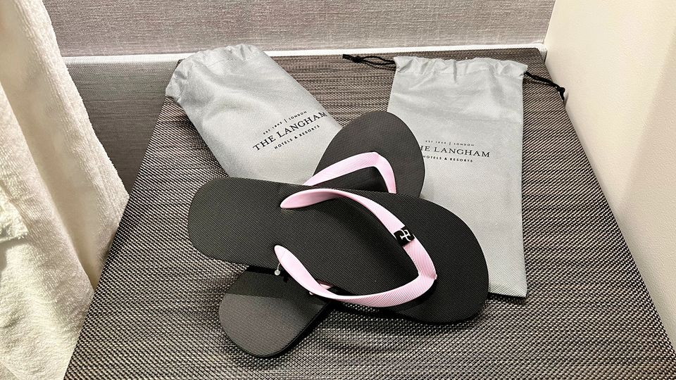 No fluffy slippers here. It's thongs all the way.