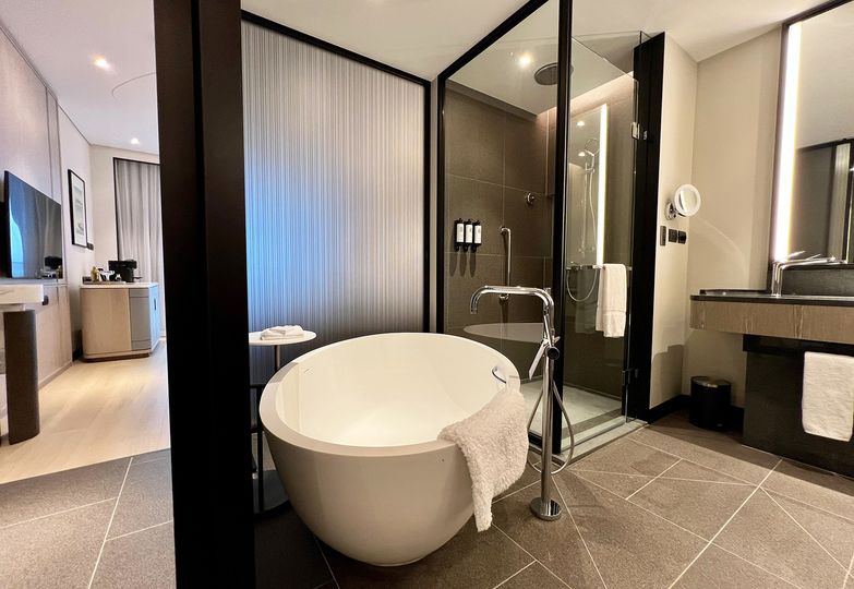 Premium diptyque toiletries boost the feeling of luxury in the bathroom.