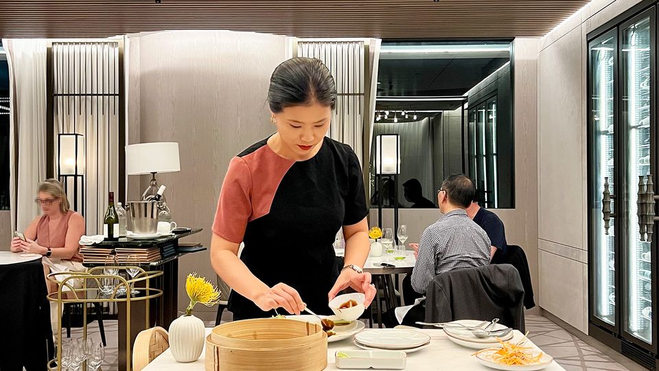 Duck pancakes prepared while you watch.