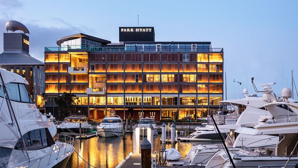Park Hyatt Auckland enjoys an impressive outlook over Wynyard Quarter's Lighter Basin to the harbour beyond.