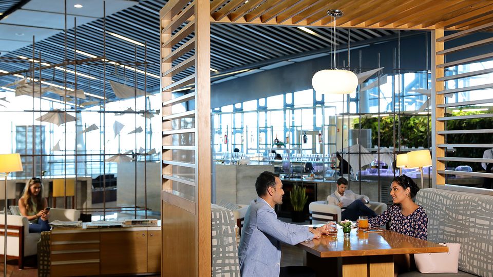 Inside the Amédée Maingard Lounge at Sir Seewoosagur Ramgoolam International Airport.