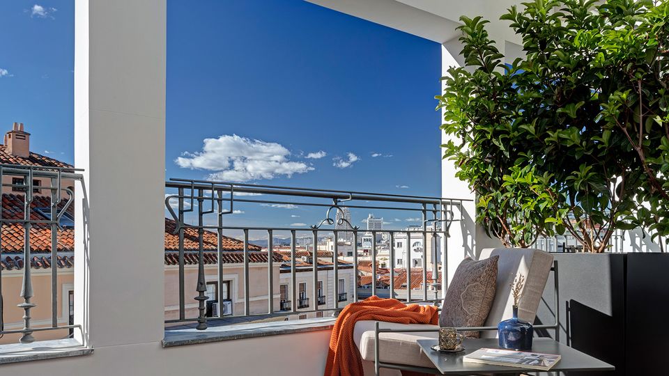 Balcony views abound at the UMusic Hotel Madrid.