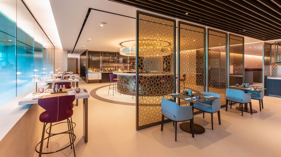 The Qatar Airways Singapore Premium Lounge.