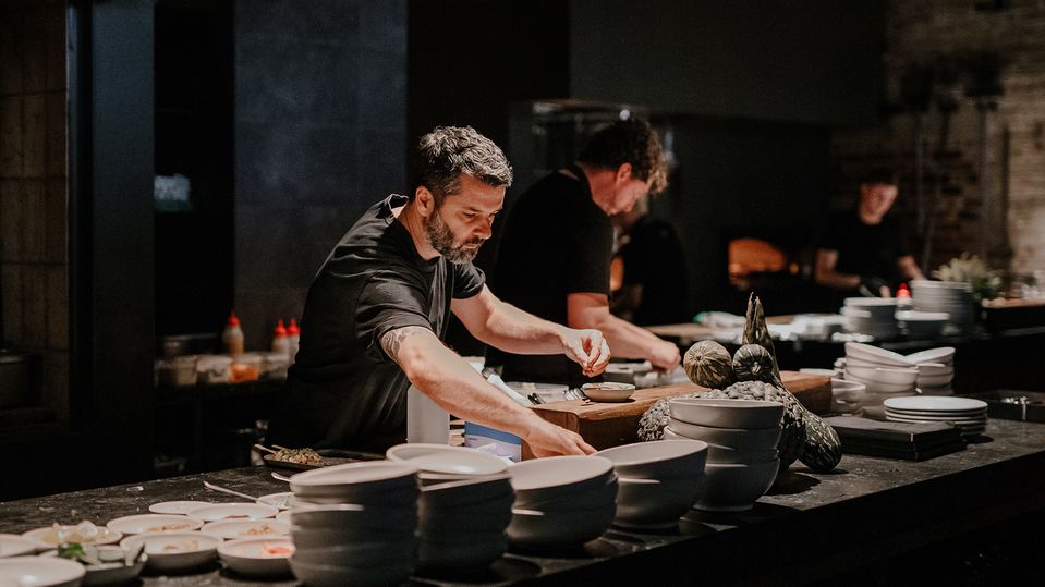 Chef Ben Williamson in the kitchen at Agnes Fortitude Valley.