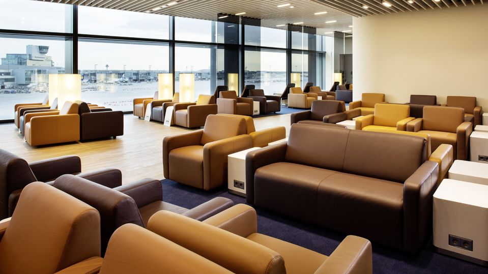汉莎航空的贵宾室可能并不华丽，但比呆在航站楼里要好得多。