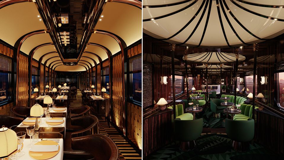 Chic food and bar carts evoke the glamor of the Art Deco era.