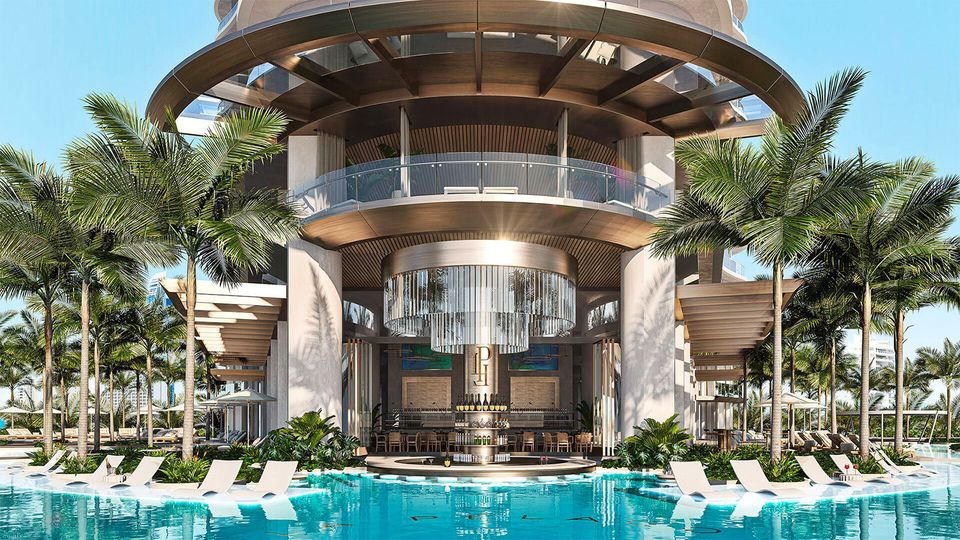 A swim-up pool bar within the La Pelago development, soon to be home to St Regis Gold Coast.
