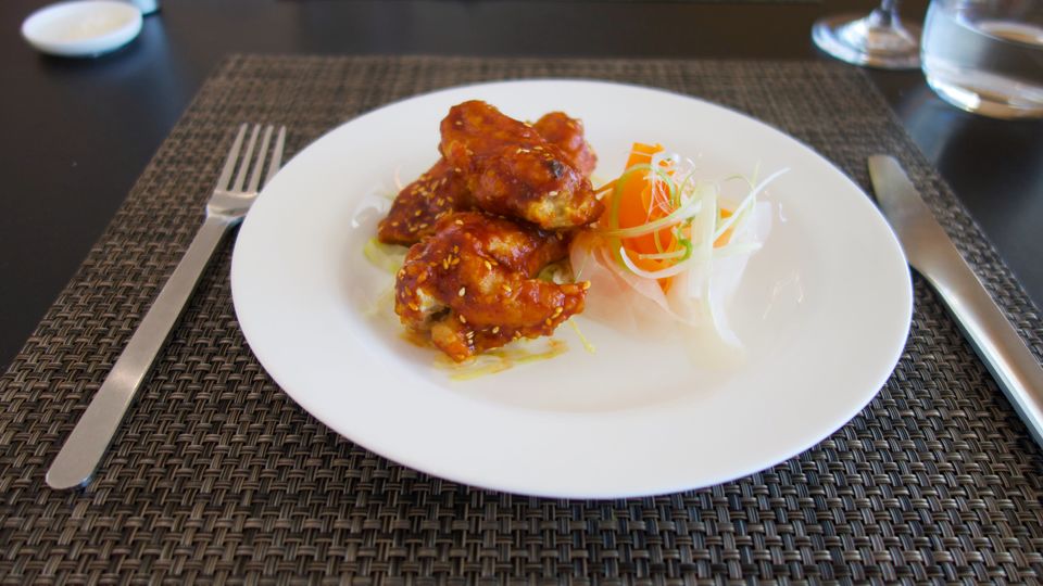 New to the Qantas First Lounge summer menu: Korean-style fried chicken wings.