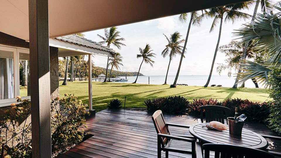 The view from one of the North Beachfront Suites at Orpheus Island Lodge.