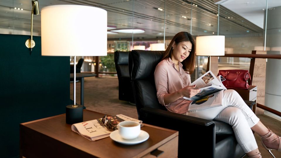 Cathay Pacific's Singapore Changi T4 lounge.