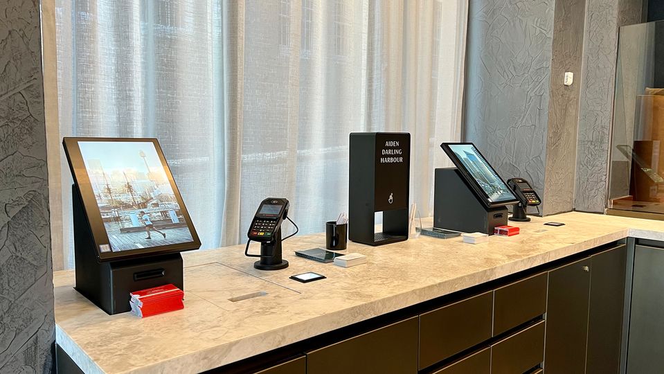 Self check-in is quick and easy on iPad terminals.
