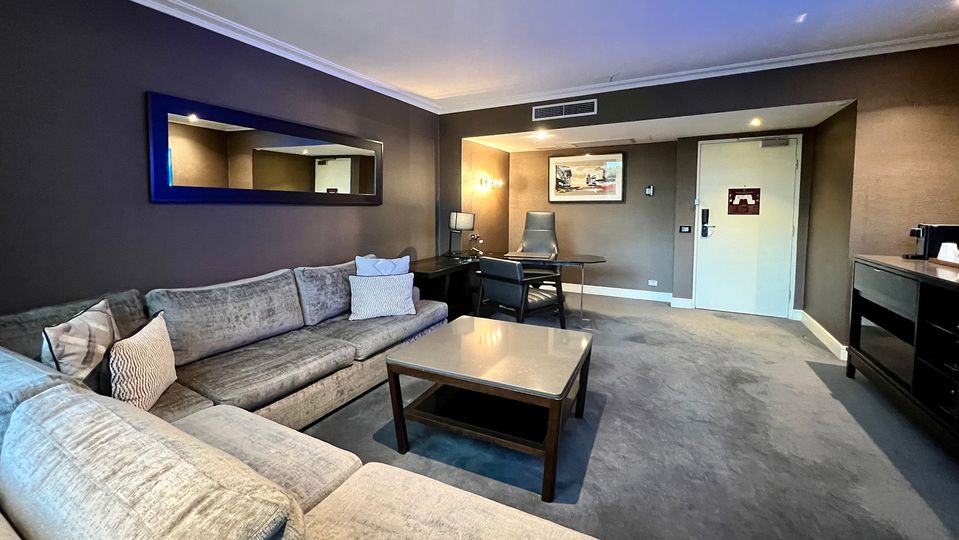 The Executive Suite has a separate living area with 55" TV and Bose sound bar.
