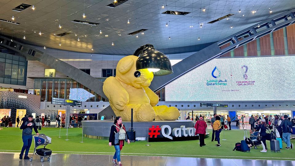 'Lamp Bear', an installation by Swiss artist Urs Fischer, is one of Doha's most recognisable sights.