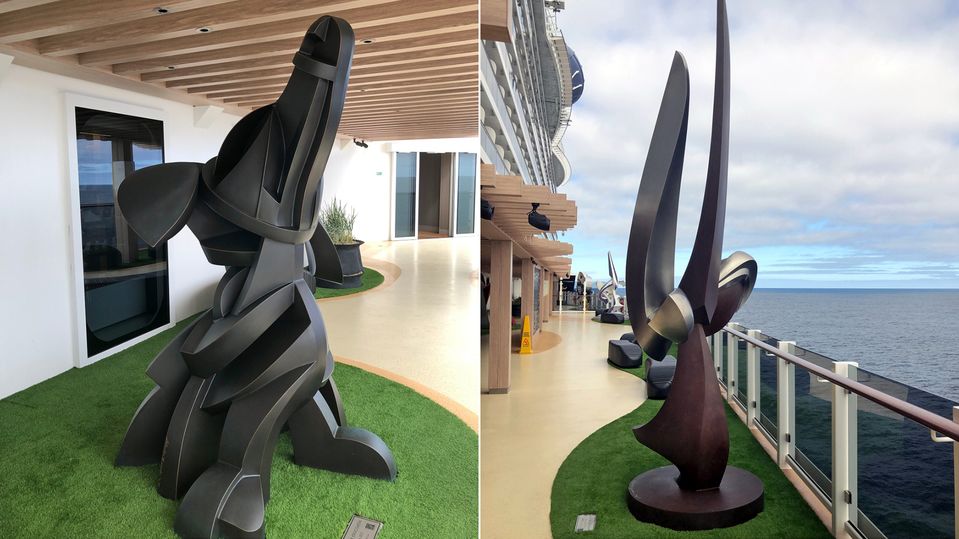 The level 8 deck is home to 'The Concourse' sculpture garden.