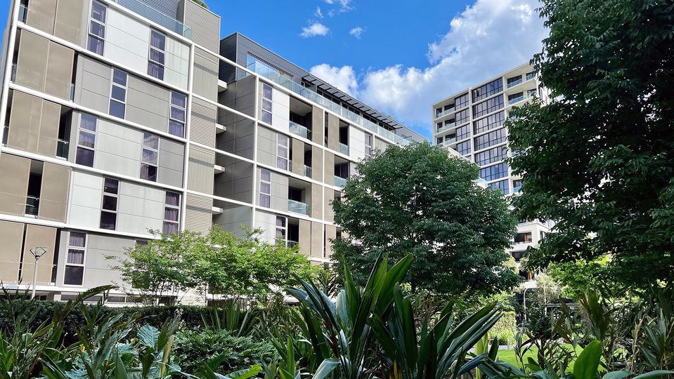 The apartments feature a contemporary look, both inside and out.
