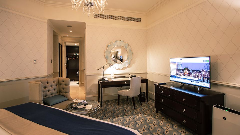The room is surprisingly spacious compared to many other hotels in the city.