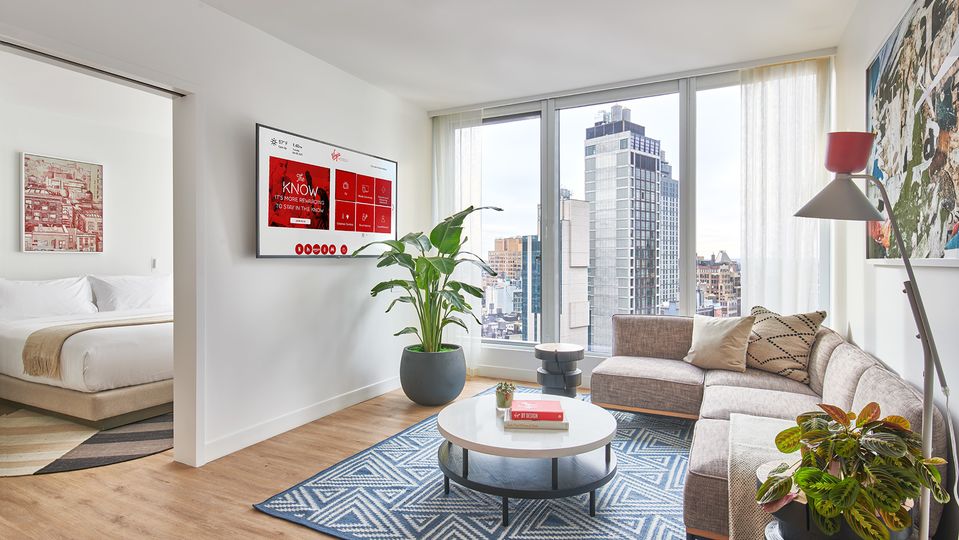 Virgin's new one-bedroom suite, ready for check in.